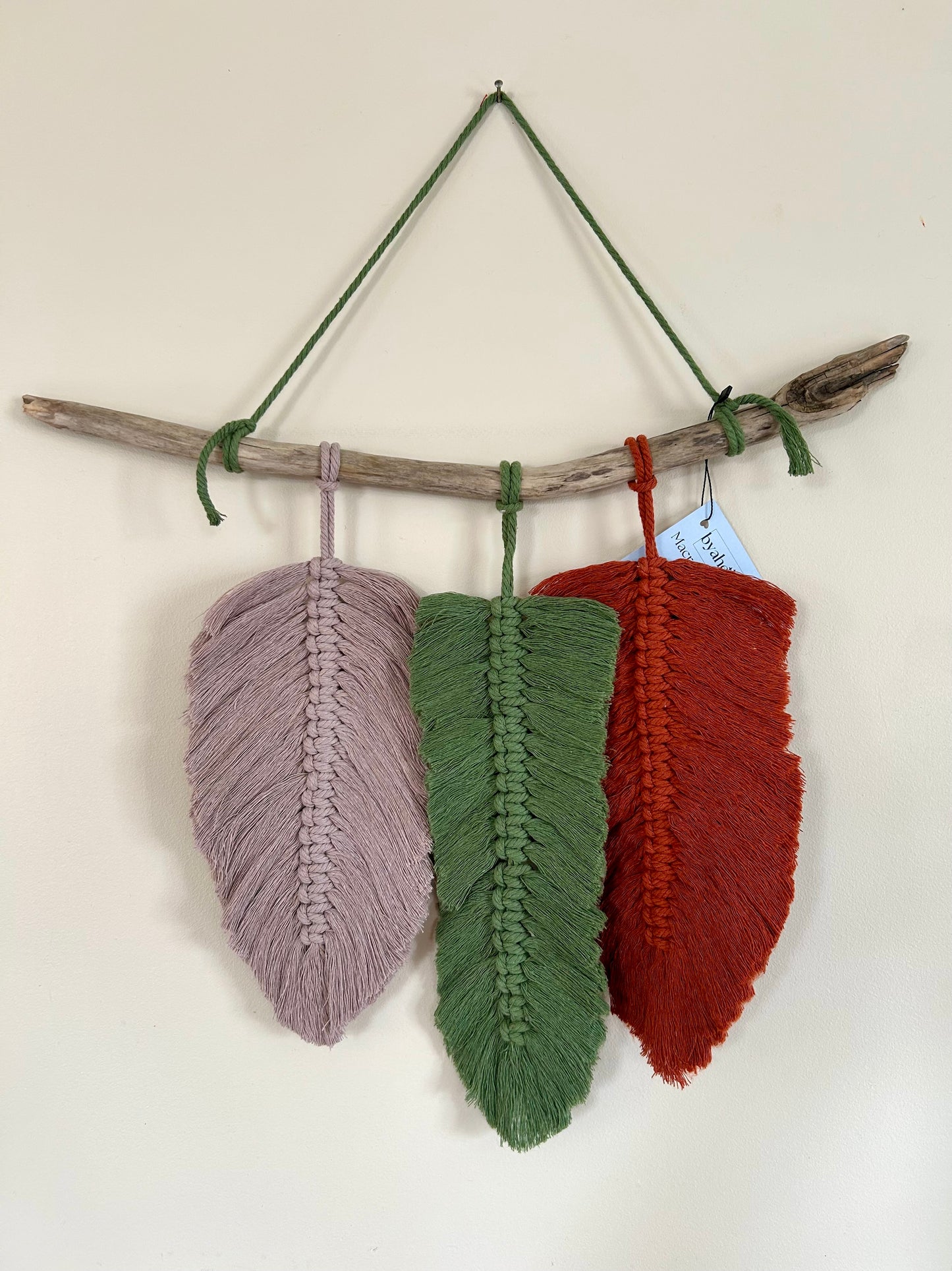 Macrame Feather Wall Hanging Decor