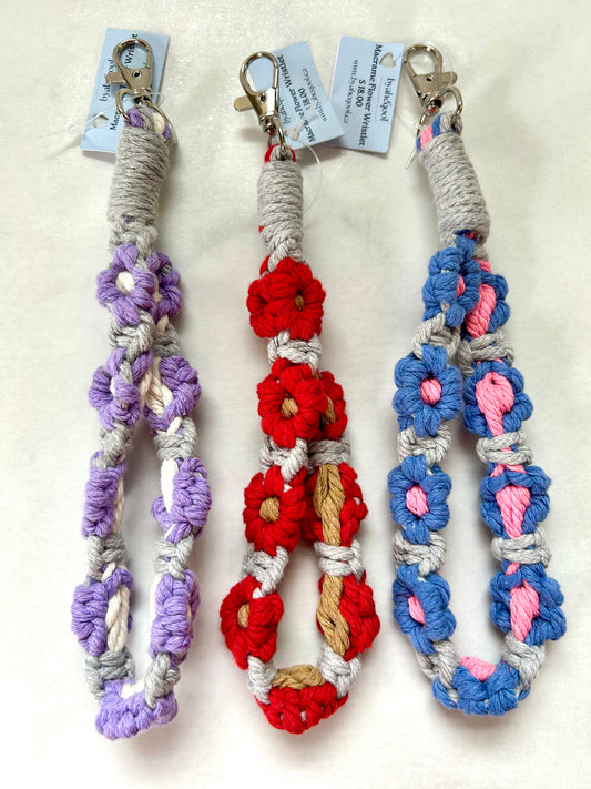 Macrame Flower Wristlet